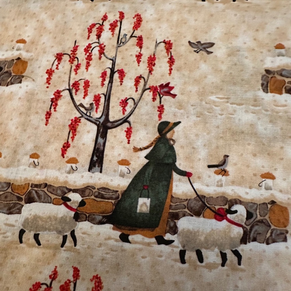 Spectrix Carol Endres Seasons of 1823 Holiday Cotton Fabric 3 Yards x 44" Sheep - Picture 3 of 6